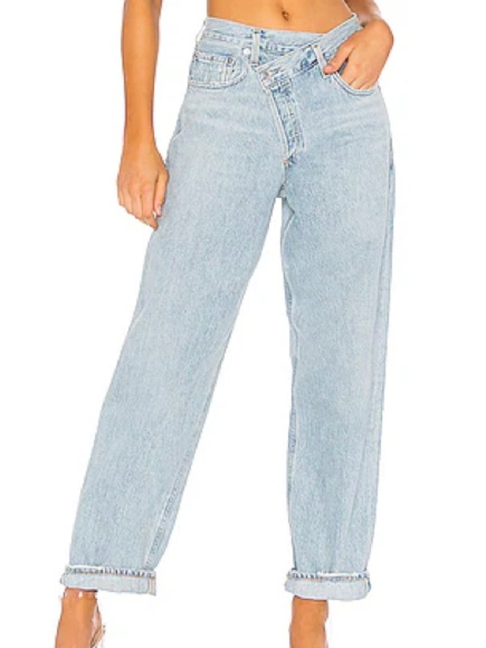 AGOLDE Criss Cross Upsized Straight Leg Jeans in Suburbia - 24